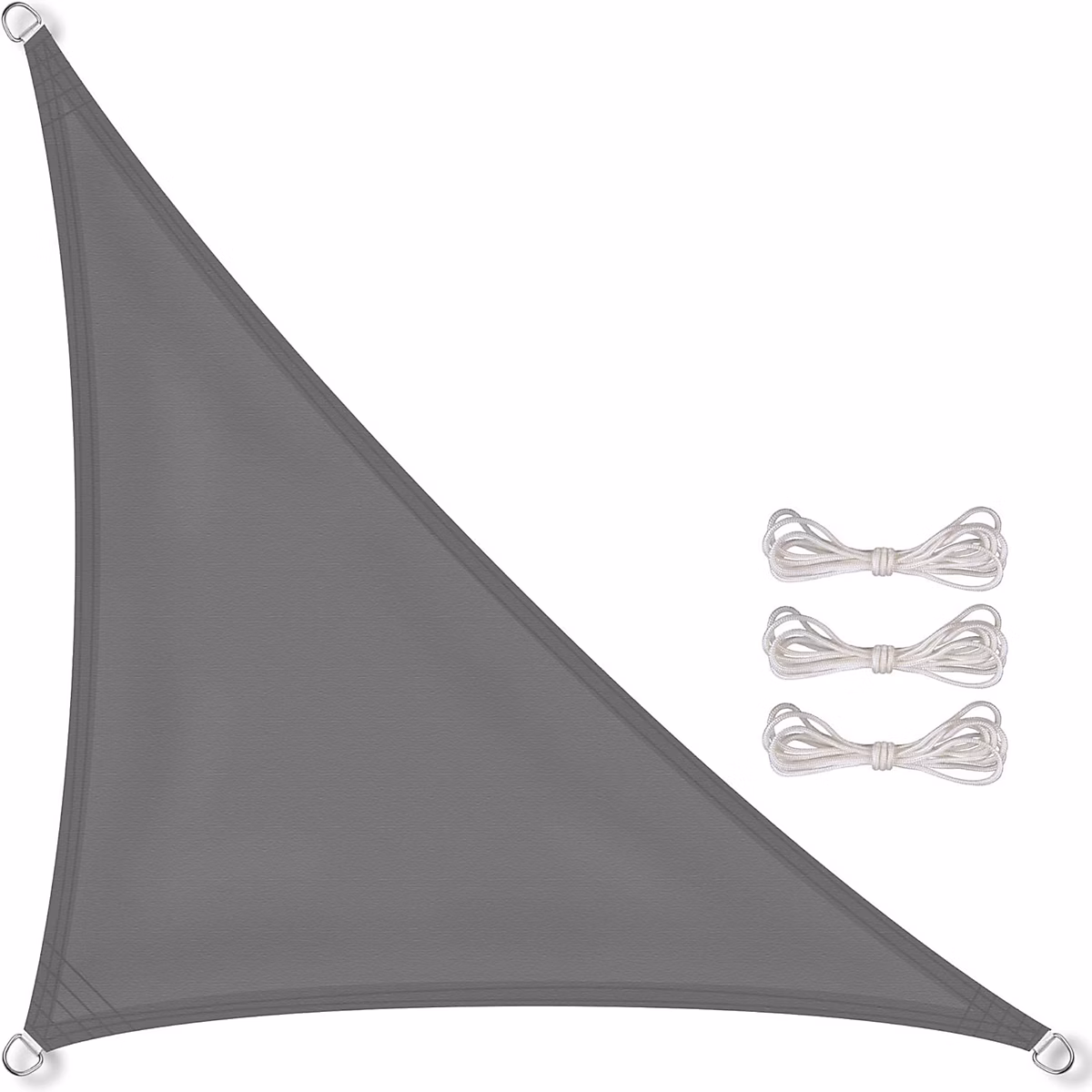 BASHLWUA Voile d'ombrage 3x3x3 mètres Anthracite Triangulaire en PES Auvent pour Jardin terrasse Anti – UV Toile Solaire résistant