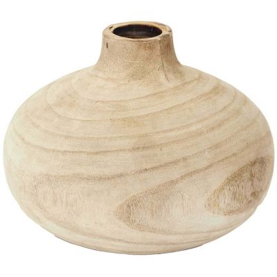 Vase rond en bois de bancoulier (Ruche)