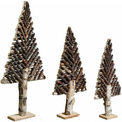 Sapin décoratif en bouleau motif chevron (Grand modèle)