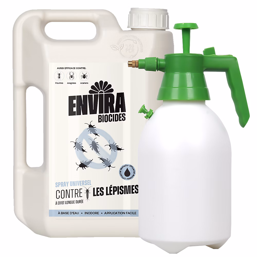 Envira Spray Anti – Poissons Argent Recharge, Protection Rapide et Efficace 2L + Pulvérisateur