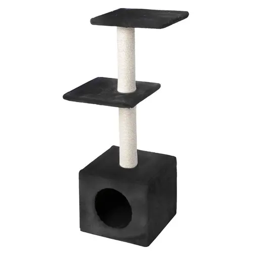 Ambiance jardin：Arbre à chat avec panier et griffoir coloris noir Palazzo - 90 cm