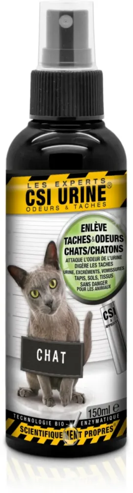 Pour simplifier vos extérieurs：Nettoyant enzymatique urine pour chaton et chat enlève taches et odeurs CSI Urine - spray de 150 ml
