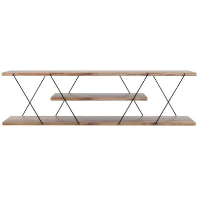 Meuble tv en aggloméré et métal Canaz (Beige, Noir)