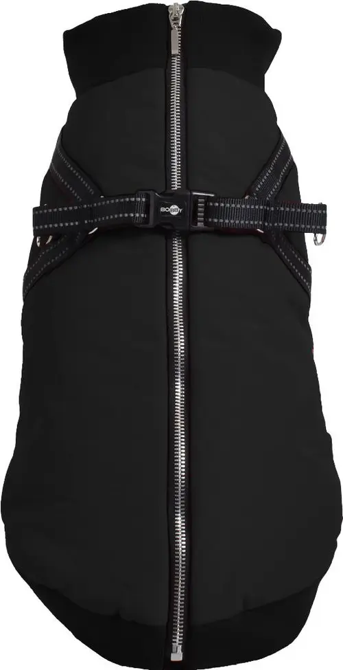 Univers extérieur:Manteau pour chien coloris noir avec harnais intégré Bobby Easy - Taille 44L