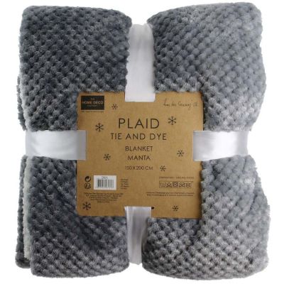 Plaid tie and dye XXL 150 x 200 cm (Gris)