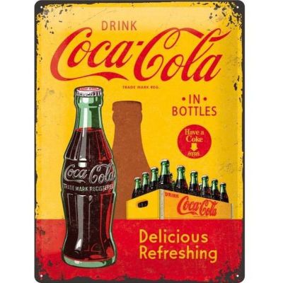 Plaque décorative en métal en relief 40 x 30 cm (Coca Cola - 1930/40)
