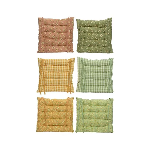 Essentiel maison:Coussin de chaise coloris multicolore en coton - 40 x 40 x 4 cm