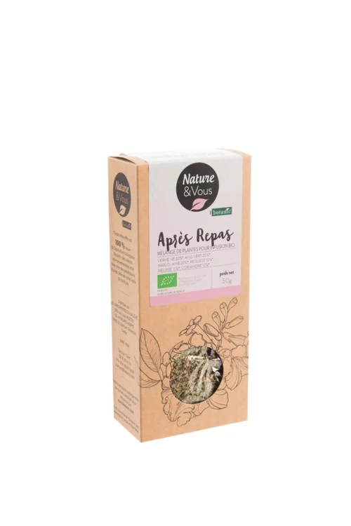 Pour créer votre espace extérieur:Infusion bio mélange après repas Nature & Vous – 50 g