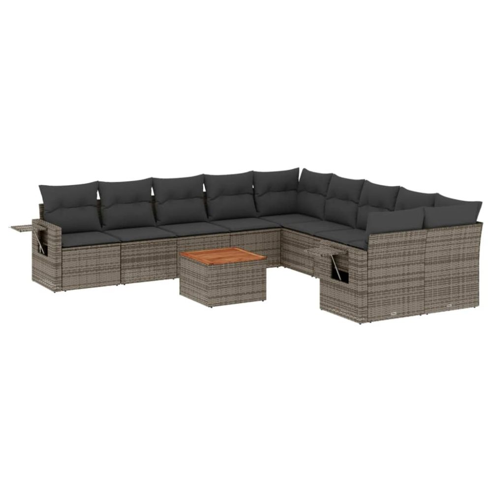 VidaXL 3224737 banc de jardin Rotin, Acier, Bois d'acacia – Mobilier de jardin
