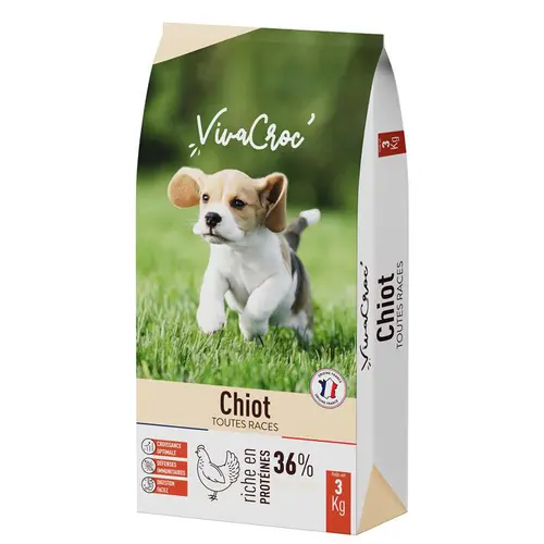 Sélection jardin：Croquettes pour chien junior au poulet chiot VivaCroc – 3 kg