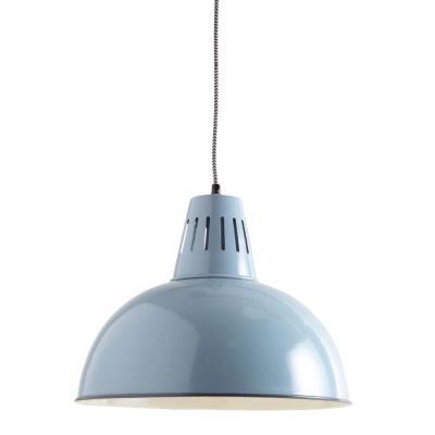 Lampe suspension vintage en métal laqué diamètre 38cm (Bleu)