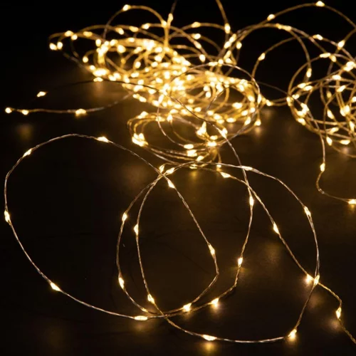 Pour un jardin plus pratique：Guirlande lumineuse micro LED à lumière fixe blanc chaud sur secteur - 15 m