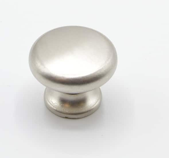 Poignée et bouton – Bouton de meuble en zamac D 30 mm NICKELÉ BROSSÉLot de 9