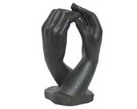 Une solution pour l’extérieur:Statue forme mains en polymagnésium anthracite Kaemingk - 22 x 26 x 43 cm