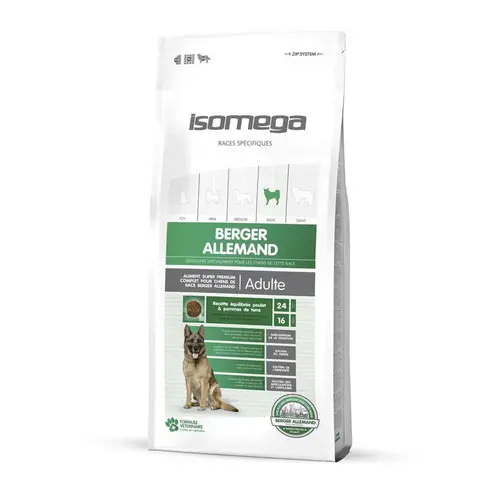 Pour faciliter la vie dehors：Croquette pour chien adulte Berger Allemand au poulet Isomega - 12 kg