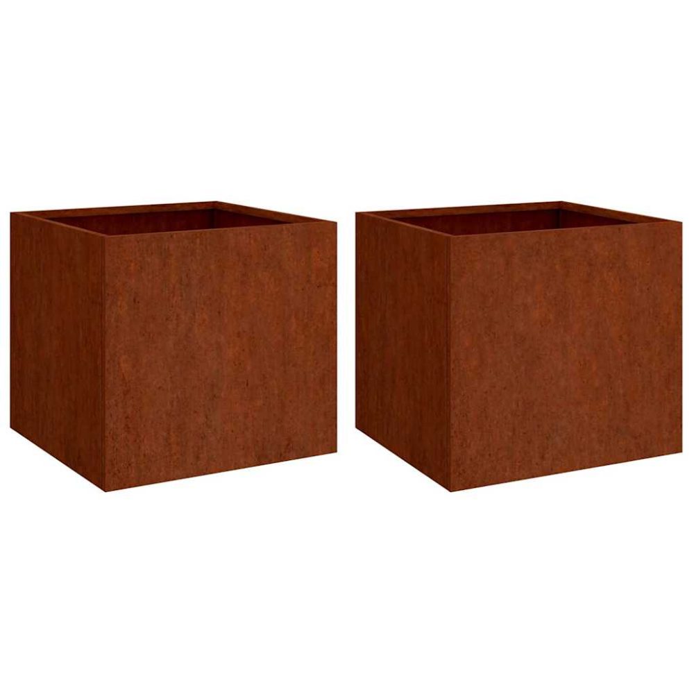 vidaXL Jardinières 2 pcs 32x30x29 cm acier corten