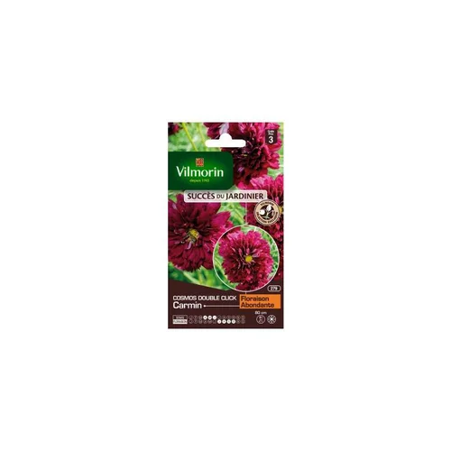 Facile au jardin：Graines de Cosmos double click Carmin Vilmorin Graines d’exception - graines à semer