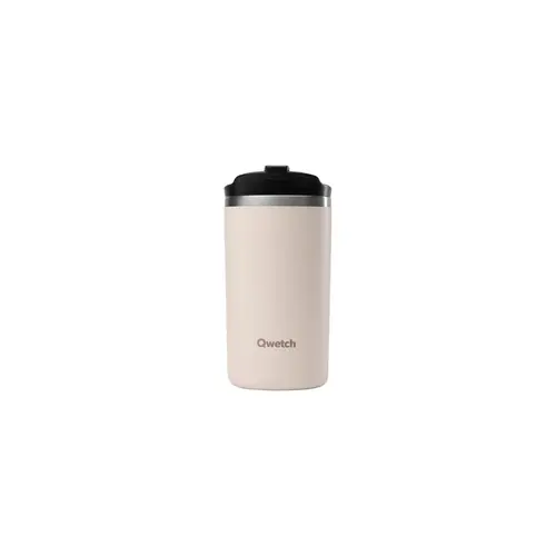 Confort pour le jardin：Mug de voyage isotherme Travel Mug en inox coloris beige sable Qwetch - 350 ml