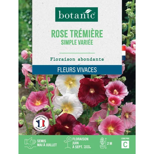 Pour vos envies de jardin:Graines de fleurs de Rose trémière simple variée botanic®