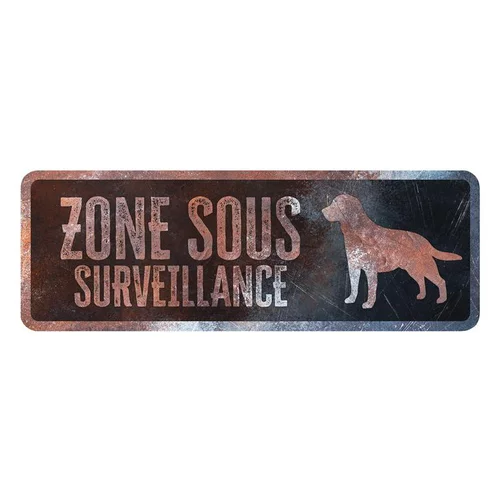 Solution simple:Panneau d'avertissement labrador coloris noir en métal galvanisé D&D Home - 40 x 13 X 0,3 cm