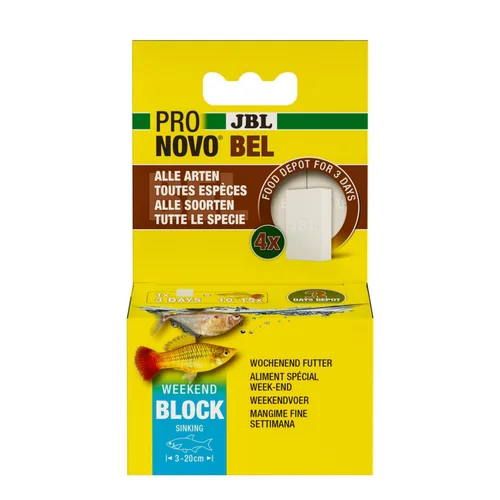 Malin au jardin:Aliment spécial week-end pour poissons d'aquarium d'eau douce JBL Pronovo Bel Weekend Bloc