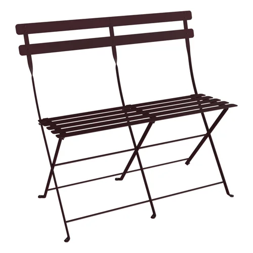 Idée au jardin：Banquette bistro 2 places coloris noir en acier Fermob - 88 x 29 cm