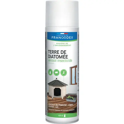 Pour le jardin:Aérosol insecticide pour habitat terre de diatomée Francodex - 500 ml