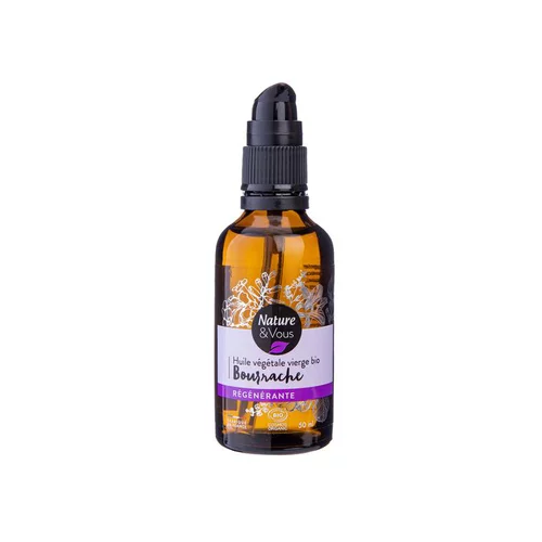 Bien pratique au jardin：Huile végétale vierge bio Bourrache Nature & Vous certifiée COSMOS ORGANIC par Cosmécert selon le référentiel COSMOS - 50 ml