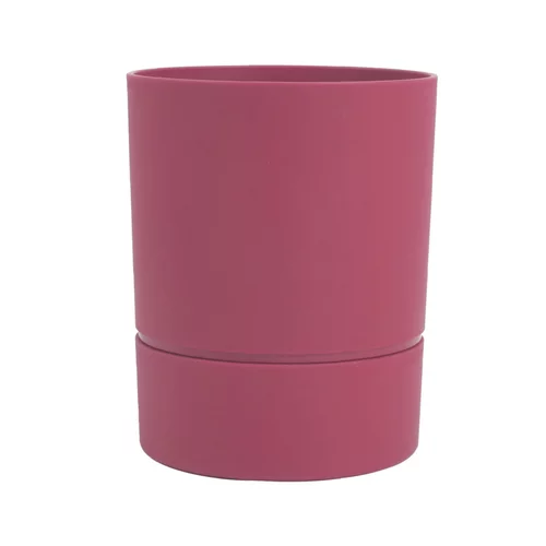 Pour donner du style à l’extérieur:Pot rond à réserve d’eau en polypropylène rose Terra Eda Aquaduo Orchidée - Ø 12,5 x H 15,5 cm