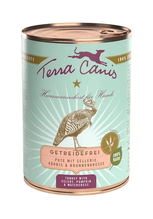 Nature extérieur:Aliment complet pour chien sans céréales Terra Canis dinde – 400 g
