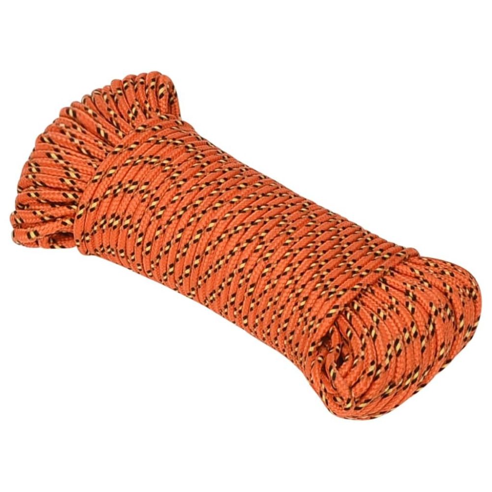 Corde de Bateau Corde de Levage Câble d'Amarrage Ancrage Navire Lignes de Gréement Corde à Linge Orange 5 mm 50 m Polypropylène | 5 mm 50 m