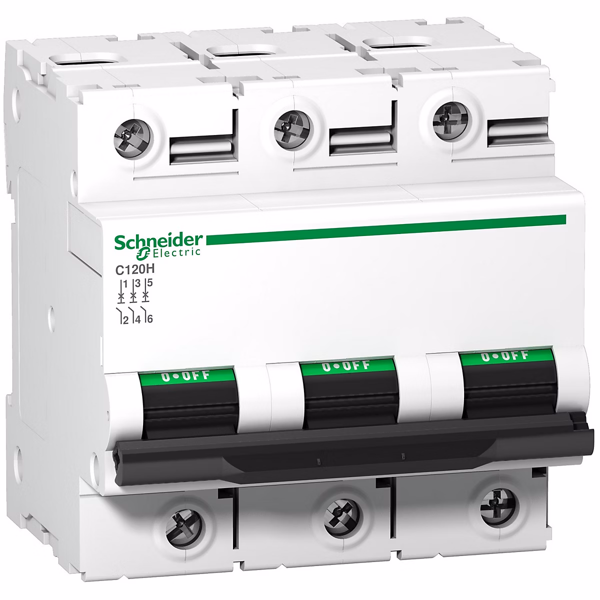A9n18470 Schneider C120h Disjoncteur Triphasé Schneider 125 A – 3p, Courbe C, 15ka, à Vis