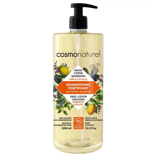 Indispensable au jardin：Shampooing fortifiant sauge citron quinquina Cosmo Naturel - 1 L