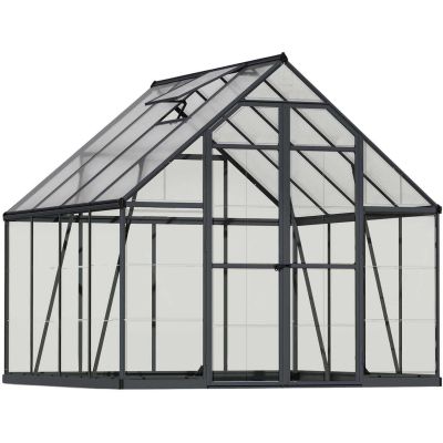 Serre de jardin en aluminium gris et polycarbonate Balance (6m²)
