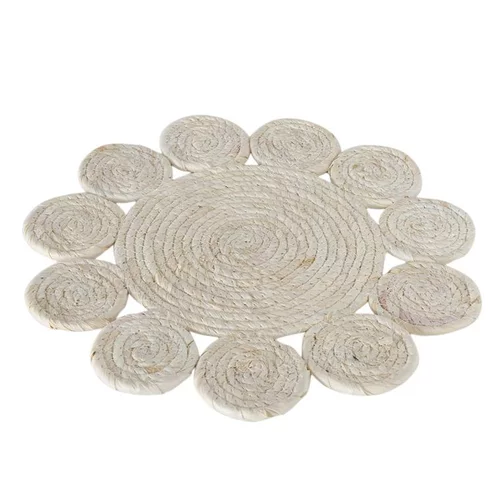 Extérieur sélection：Set de table rond coloris beige en fibre naturelle - Ø 37 cm