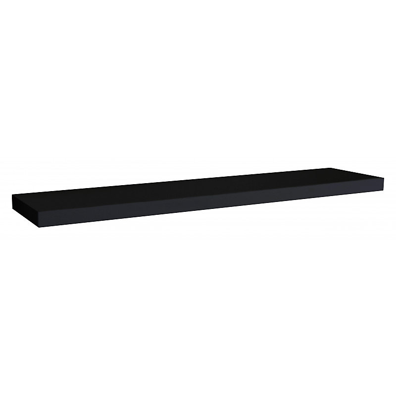 Étagère murale – étagère alvéolée, étagère en bois, étagère murale, noire, 100 × 25 × 3,8 cm, Minerva