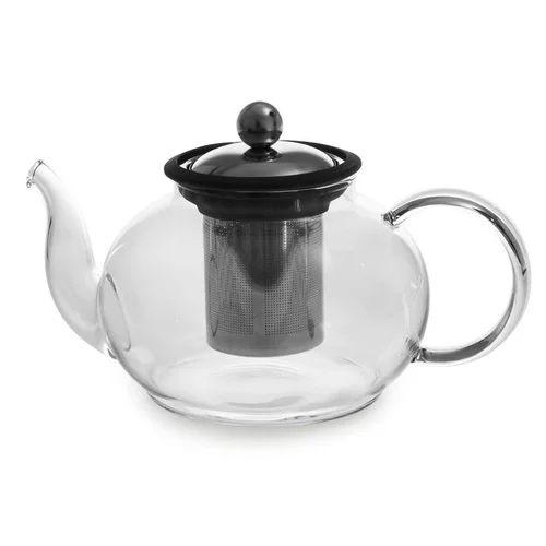 Nature extérieur：Théière Boro en verre 1 litre noire Ø 14,5 x H 11 cm