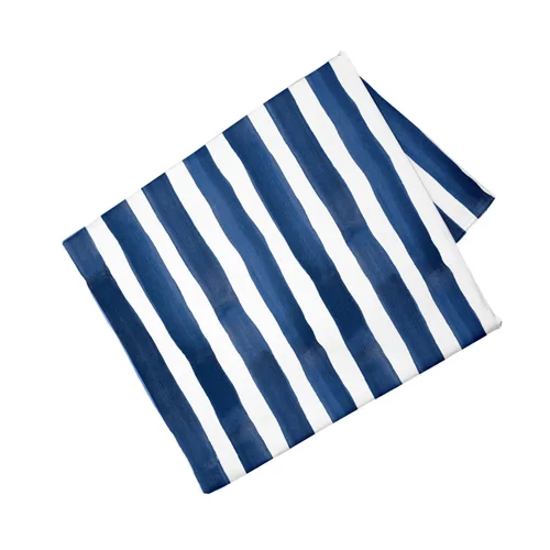 Une solution pratique pour le jardin：Nappe décorative en coton coloris bleu Horizon - 150 x 250 cm