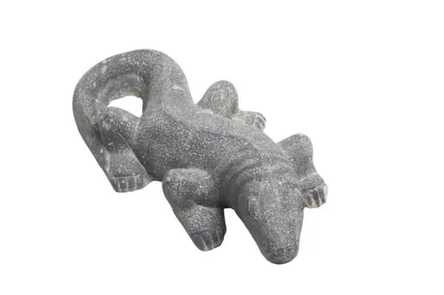 Pour embellir le jardin：Décoration pour jardin aquatique coloris noir en pierre reconstituée figurine varan de komodo SEDA - 60 cm