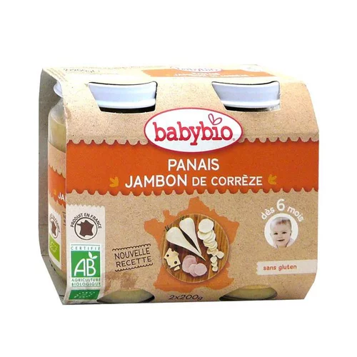 Une solution adaptée à l’extérieur：Pots de panais et jambon de Corrèze Babybio 2 x 200 g