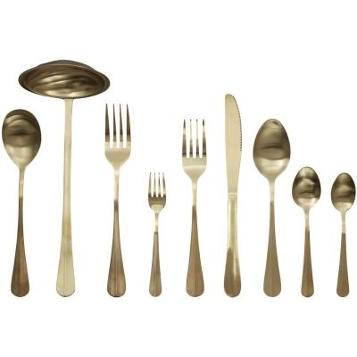 Ménagère 39 pièces en inox brossé (Doré)
