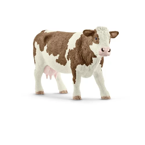 Jardin tout terrain:Figurine Vache Simmental Série Animaux de la ferme 13x4x7,7 cm