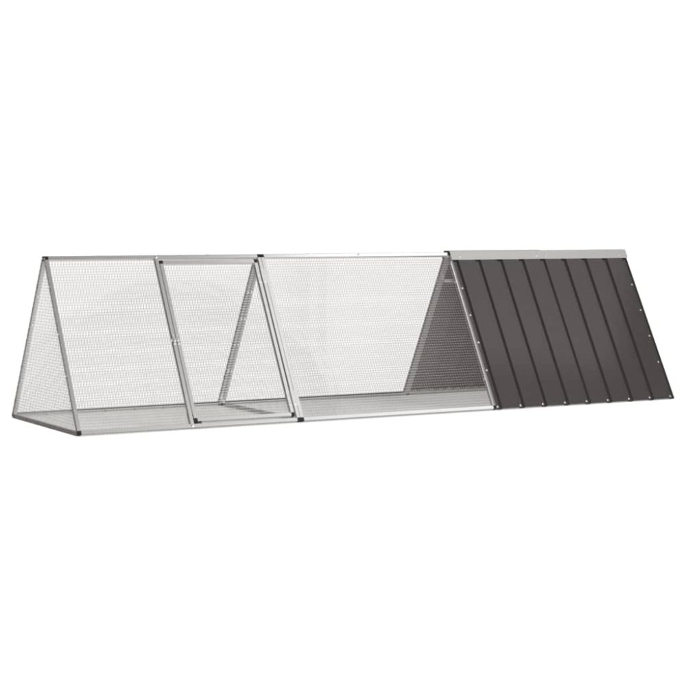 vidaXL Clapier Anthracite 302,5x80,5x71 cm Acier galvanisé – Aménagement du jardin