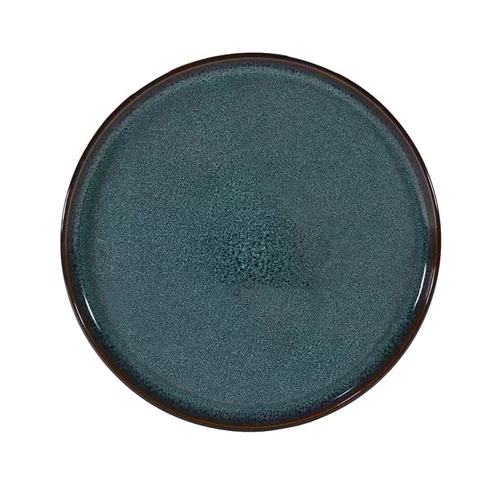 Pour la vie au jardin:Assiette à dessert coloris bleu en grès réactif Volga - Ø 20 cm