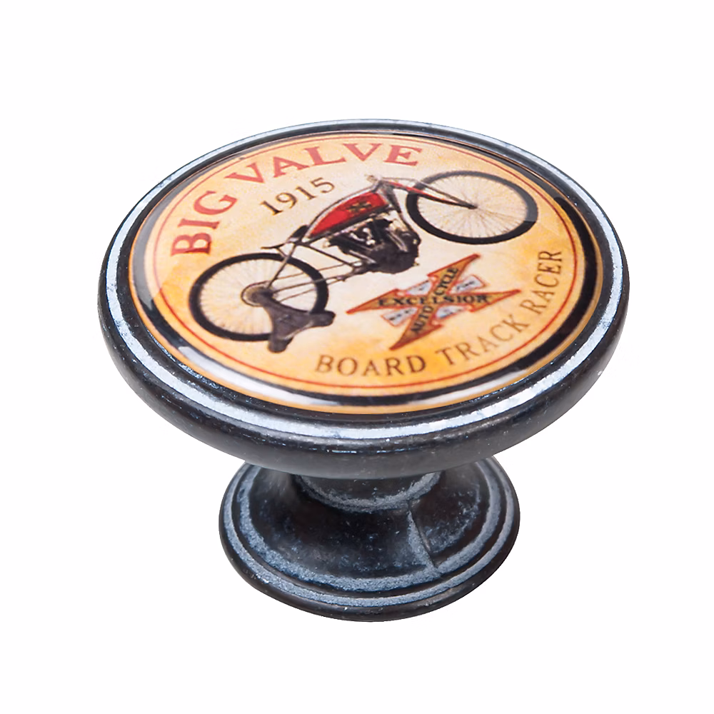 Bouton de meuble zamac diamètre 37 mm oxydé decapé big valve piéces – lot de 12