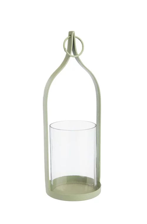 Déco jardin:Lanterne lampion à suspendre coloris vert en métal - 10,5 x 10,5 x 3 cm