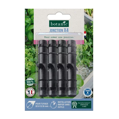 Jardin extérieur：4 jonctions cannelées Ø 13/16 mm botanic® - Arrosage goutte à goutte