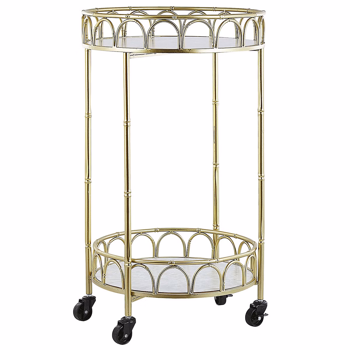 Salon et mobilier de jardin – Chariot de cuisine SHAFTER Métal Marbre blanc