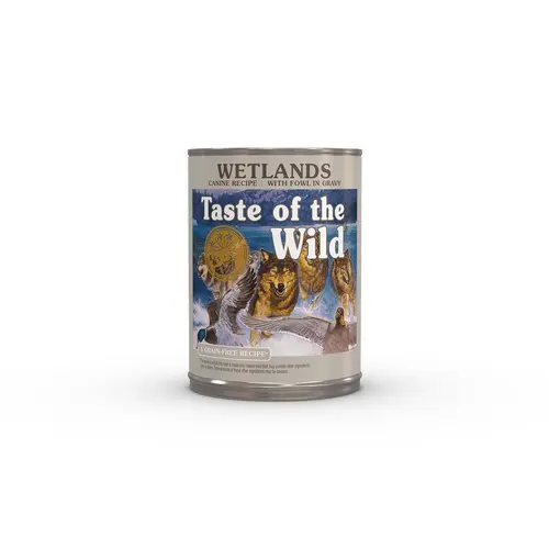 Pour tous les jardins：Pâtée pour chien adulte sans céréales canard Taste of the Wild Wetlands - 390 g