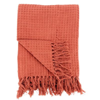 Plaid 100% coton 130 x 170 cm (Terracotta)